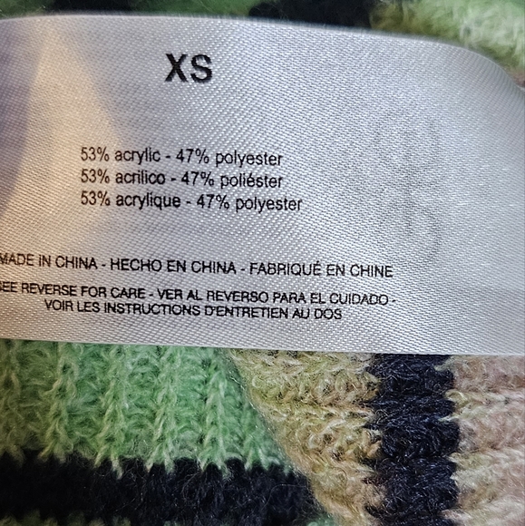 Cropped Ombre Neon Striped Knit Pullover Sweater Circus NY XS - Picture 9 of 10